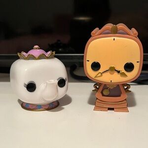 Funko Pop Pink and Gold Mrs. Potts & Cogsworth #91 Figures / Loose Pops